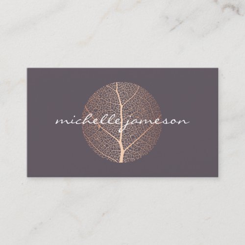 Premium Elegant Rose Gold Leaf Logo Business Card