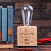 Premium Engraved Square Wooden Edison Lamp Award (Front)