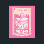 Premium espresso coffee beans pink food pop art<br><div class="desc">An illustration of a packet of ground coffee beans ready for espresso. This cafe / barista themed design is part of my food pop art collection. In the style of a retro food advertising poster. A design for coffee lovers</div>