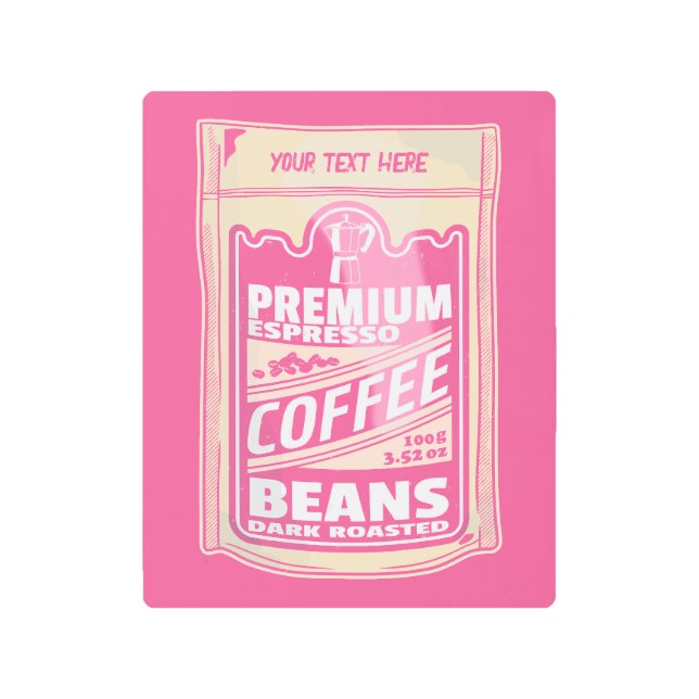 Premium espresso coffee beans pink food pop art (Front)