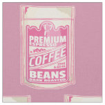 Premium espresso coffee beans pink food pop art fabric