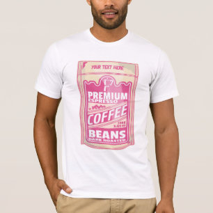 Premium espresso coffee beans pink food pop art T-Shirt