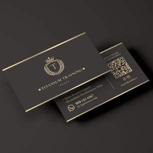 Premium Fitness Coach Personal Trainer Gym Brown Business Card