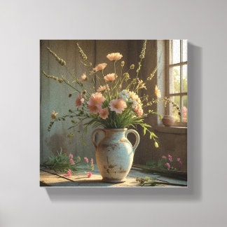 Premium Flower Pot Design Vintage Wall Art