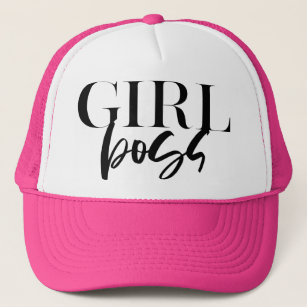 Premium Girl Boss   Black Text Modern Ultra Trucker Hat