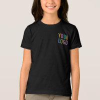 Premium Girls Black T-Shirt Custom Company Logo