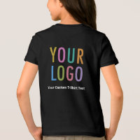 Premium Girls Black T-Shirt Custom Company Logo