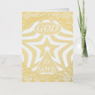 Premium God Is Love Star Elegant Gold Foil Holiday Card