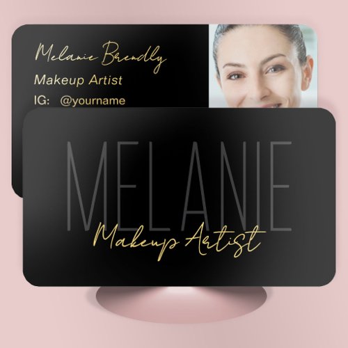 Premium Gold Foil Makeup Artist Business Card