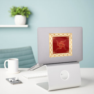 Premium Gold Ornamental Hindu Swastik Sticker