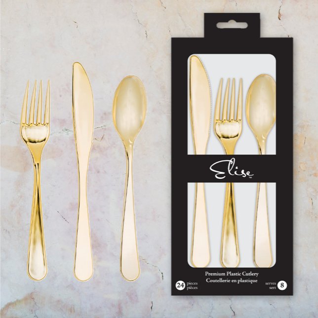 Premium Gold Plastic Cutlery Set (Premium Gold Plastic Cutlery Set)