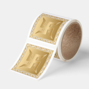 Premium Gold Swastik Hindu Symbol Sticker