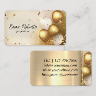 Premium Golden Balloons Luxury Business Card