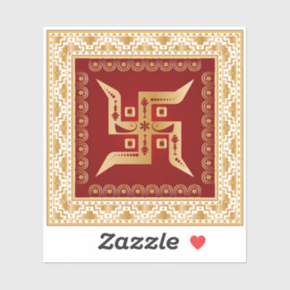 Premium Golden Hindu Swastik Decorative Sticker