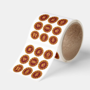 Premium Golden Hindu Symbols Collection Square Sticker