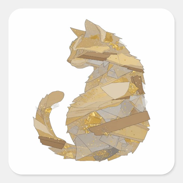 Premium Gray Abstract Square Sticker (Front)