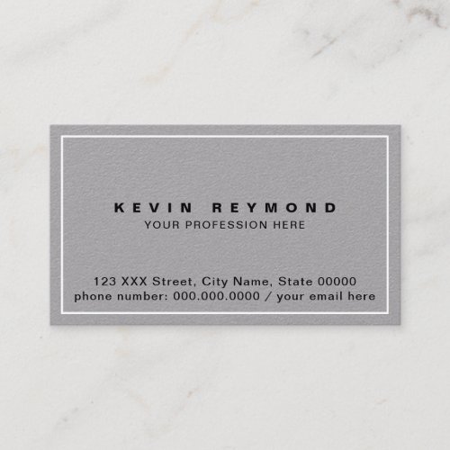 Premium Gray business card front side only