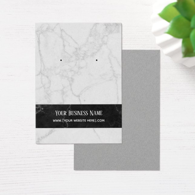Premium Grey Black Marble Earring Display Cards (Desk)