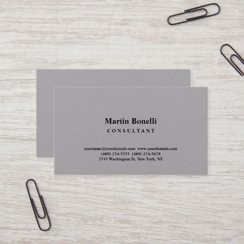 Premium Grey Elegant Consultant Minimalist Business Card