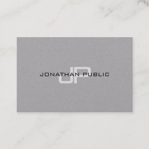 Premium Grey Elegant Modern Monogram Simple Trendy Business Card