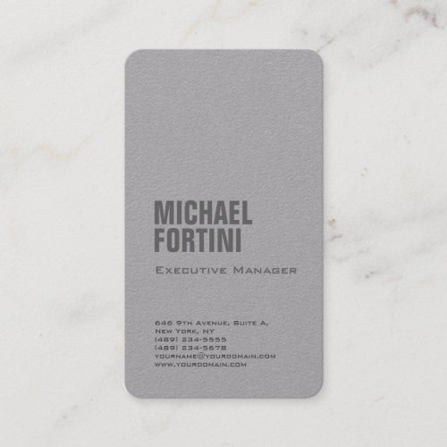 Premium grey minimalist modern bold plain business card