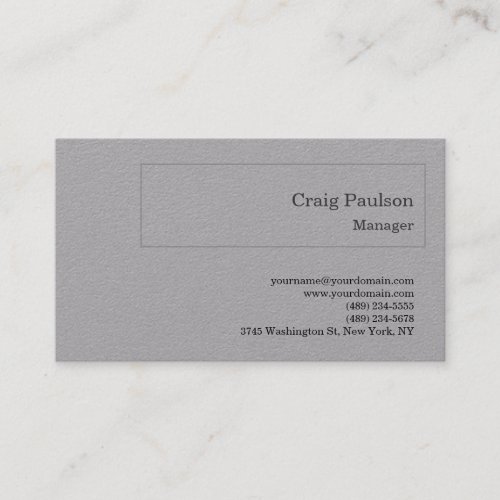 Premium Grey Minimalist Modern Business Card