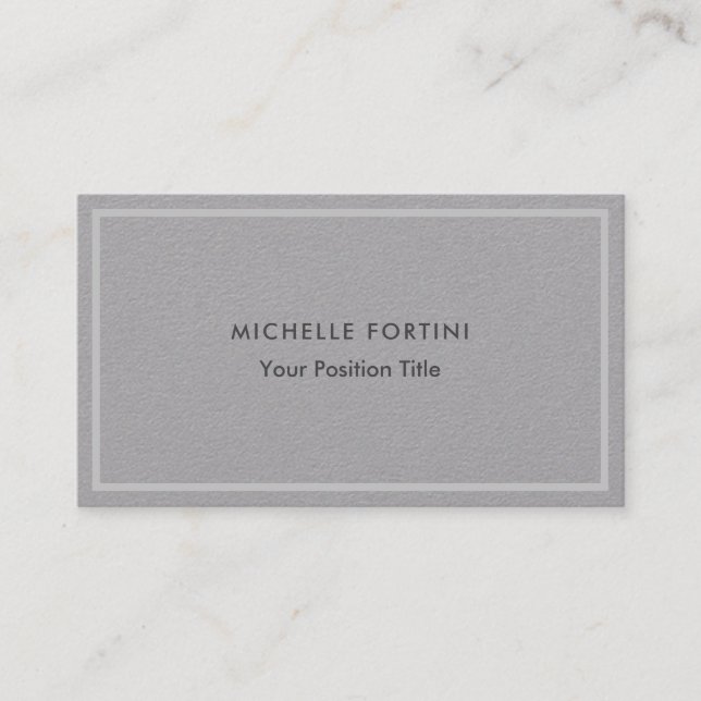 Premium Grey Minimalist Professional Modern Business Card (Front)