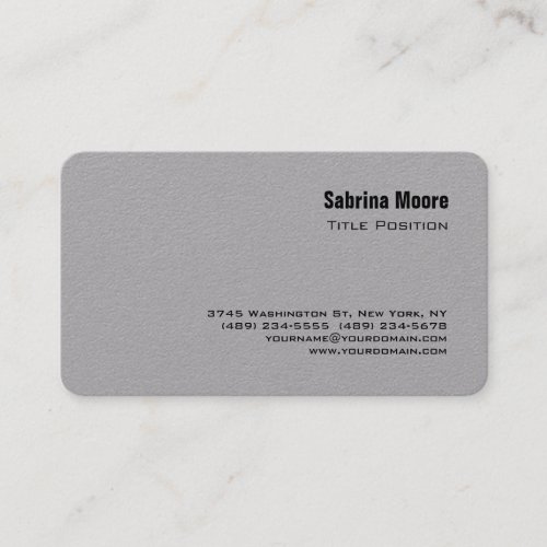 Premium Grey Modern Minimalist Plain Professional Business Card
