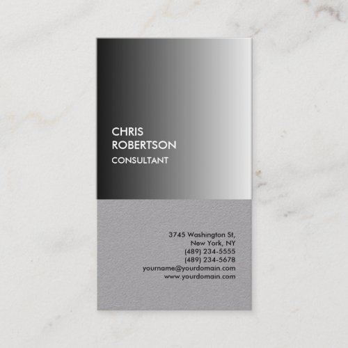Premium Grey Modern Unique Minimalist Business Card