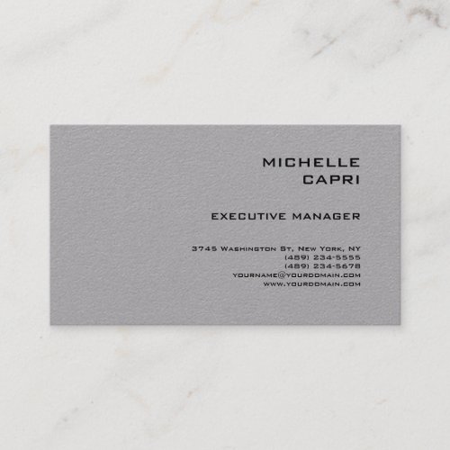 Premium Grey Plain Simple Minimalist Contemporary Business Card