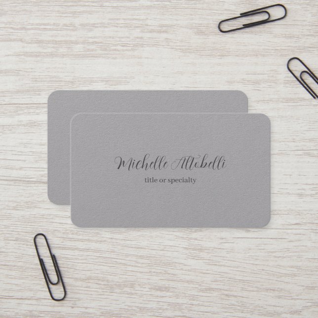 Premium Grey Professional Modern Handwritten Business Card (Front/Back In Situ)