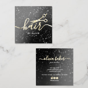 Premium Hair Stylist/Salon Real Gold Foil Business Cards