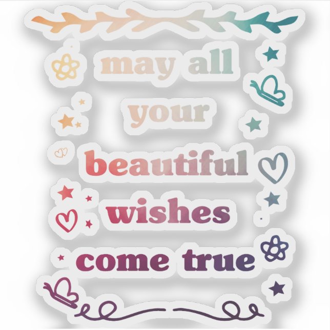 Premium HOLOGRAPHIC Moon & Stars Birthday Card  Sticker (Front)