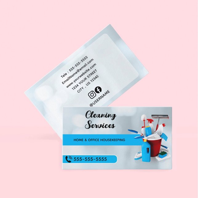 Premium House Cleaning & Maid Services  Business Card (Premium House Cleaning & Maid Services Business Card)