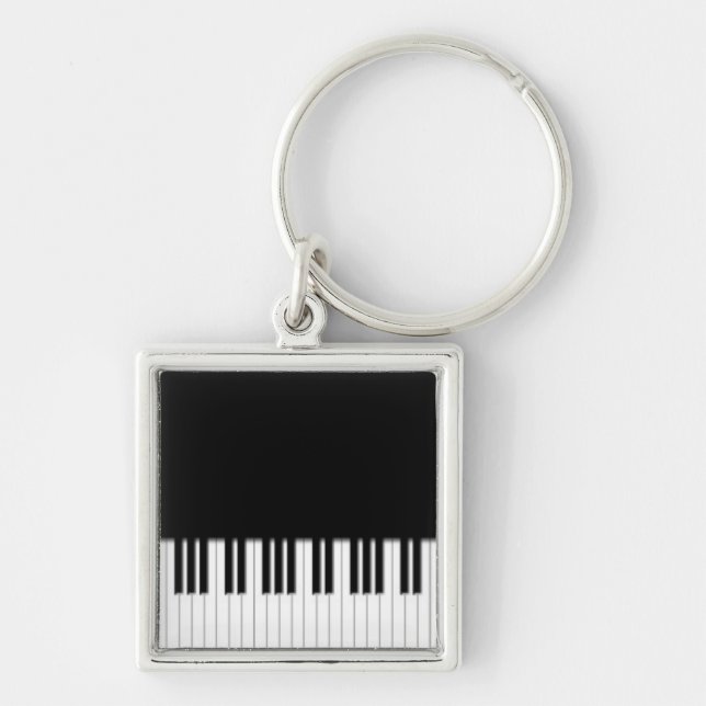 Premium Keyring - Piano Keys black white (Front)
