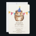 Premium kids birthday invitation, cute Hedgehog Invitation<br><div class="desc">Easy to customize for ANY AGE with all your party details! Features a cute modern hedgehog in a watercolor style graphic,  and simple typography. Gender neutral,  this beautiful invitation is ideal for boys and girls. Add other items to create a matching set of party supplies.</div>