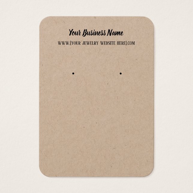 Premium Kraft Earring Business Display Cards (Front)
