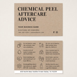 Premium Kraft Eco Chemical Peel Aftercare Card