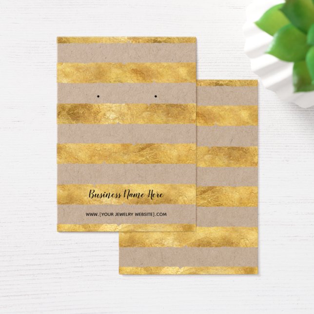 Premium Kraft & Gold Foil Earring Display Cards (Desk)