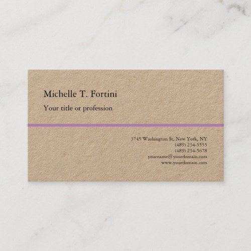 Premium Kraft Plain Minimalist Simple Modern Business Card