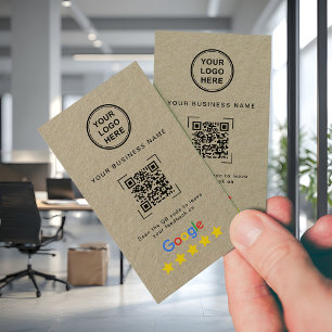 Premium Kraft QR Code Google Review Business Card