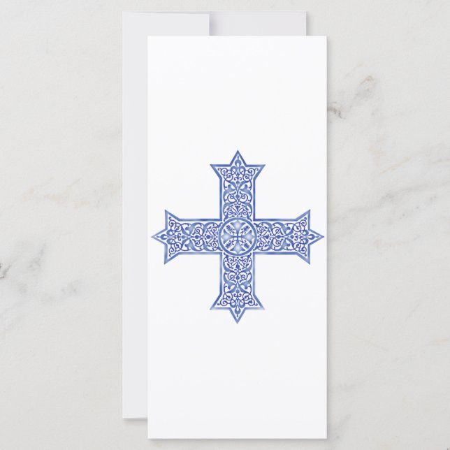 Premium Lapis Blue Coptic Cross Art (Front)