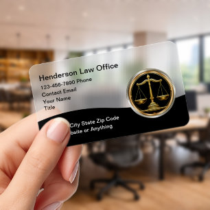 Premium Law Office Clear Business Cards