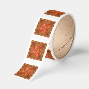Premium leaf Mandala Hindu Swastik Gold Sticke Square Sticker