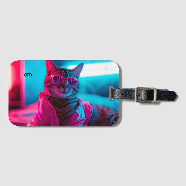 Premium Leather Luggage Tag (Front Horizontal)