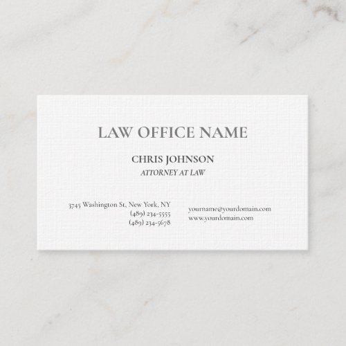 Premium Linen Attorney at Law Lawyer  Business Card