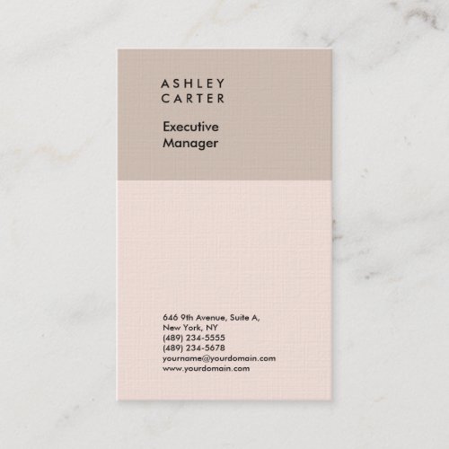 Premium linen elegant plain minimalist business card