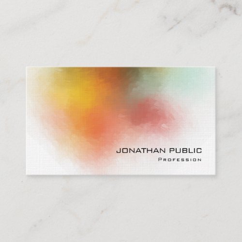 Premium Linen Elegant Trendy Modern Colorful Business Card