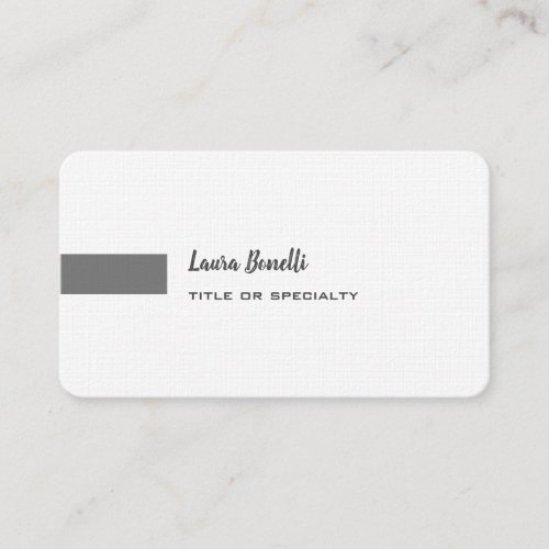 Premium Linen Grey White Professional Modern Business Card