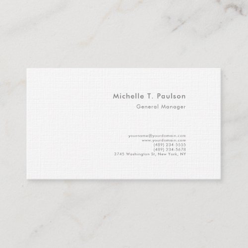 Premium Linen Minimalist Modern Business Card